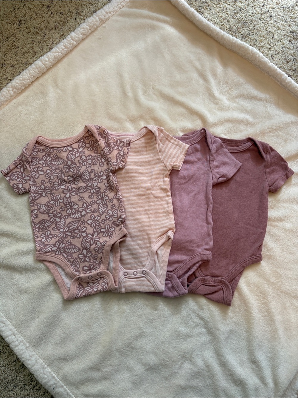 Cloud Island Mauve & Blush Baby Girl Bodysuit Bundle